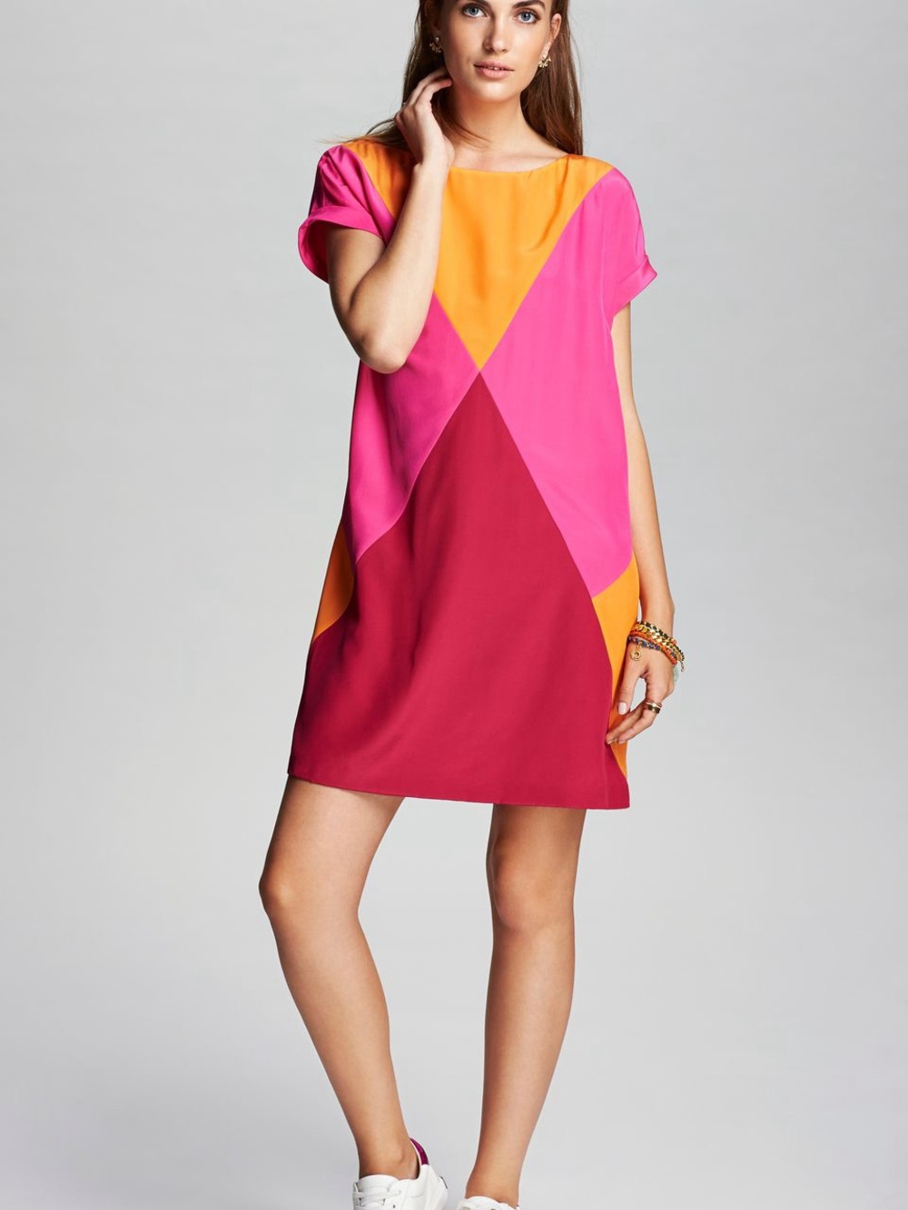 Juicy Couture Black Label 100% Silk Colorblock Shift Dress